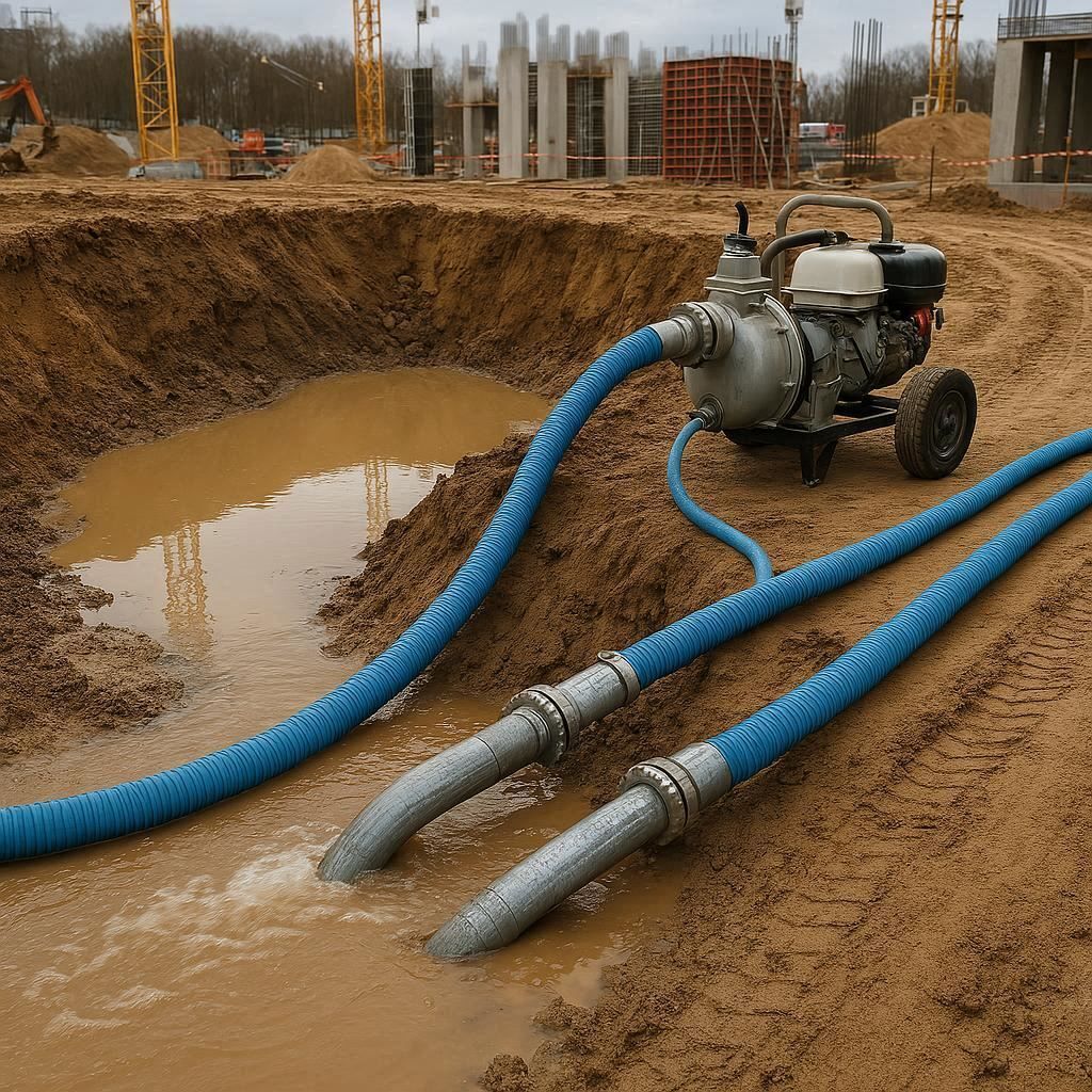 Водопонижение и осушение котлована в Отрадном