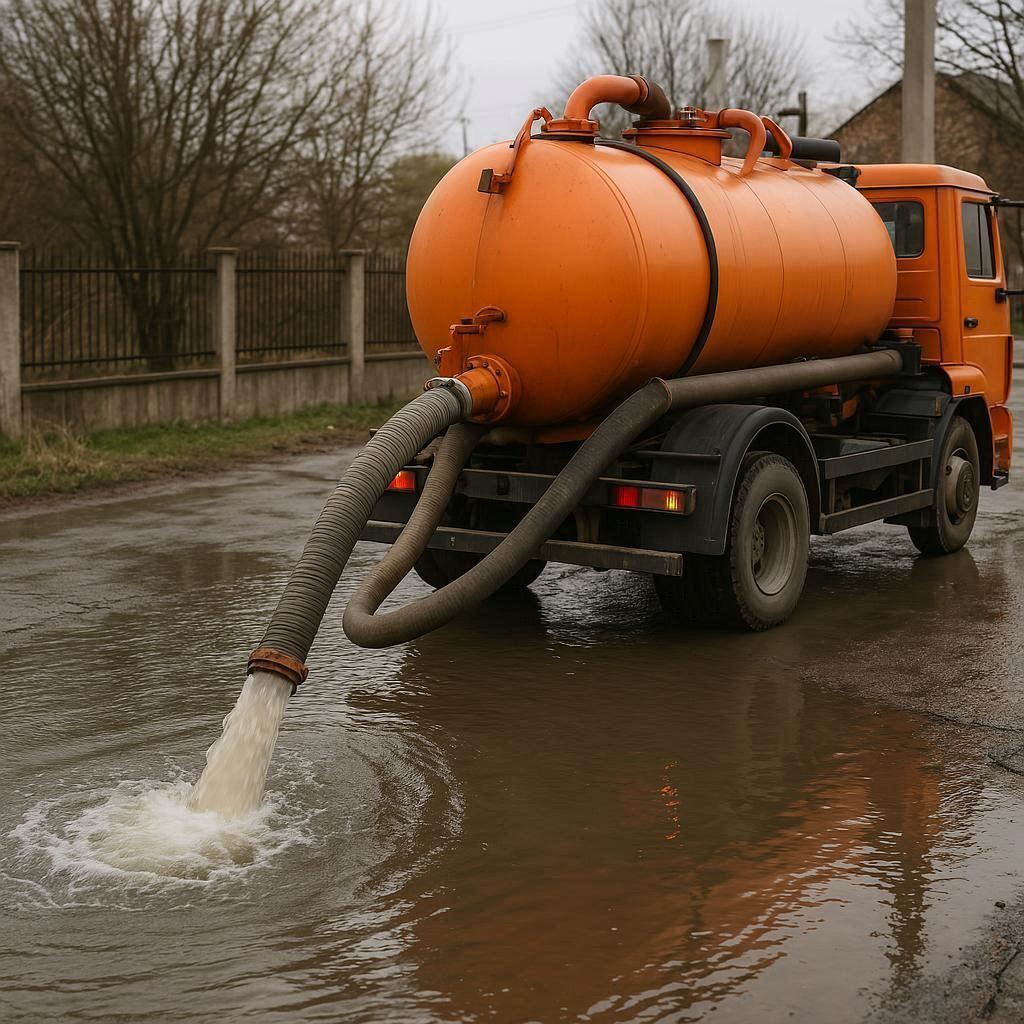 Откачка воды в Отрадном